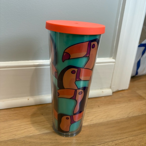 Rare Starbucks Tropical Toucan Tumbler with Orange Lid - Picture 2 of 3